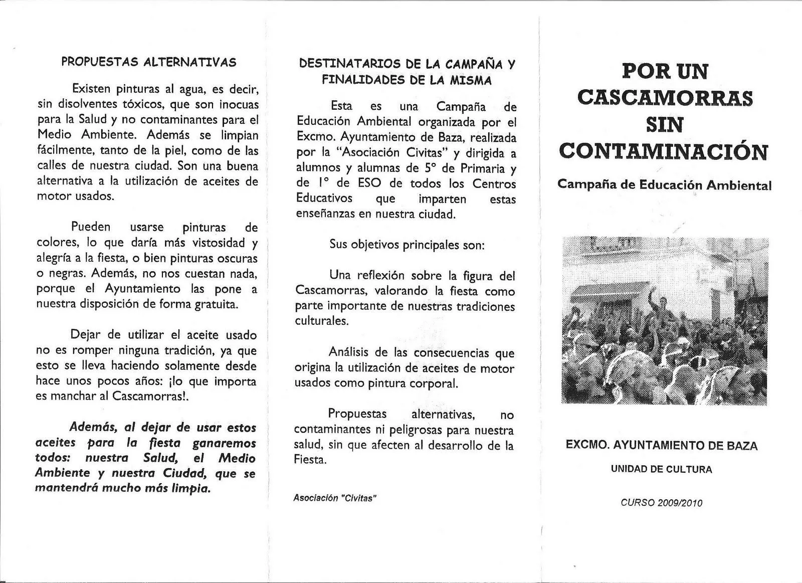 Ceip Francisco de Velasco: Por un Cascamorras sin contaminación