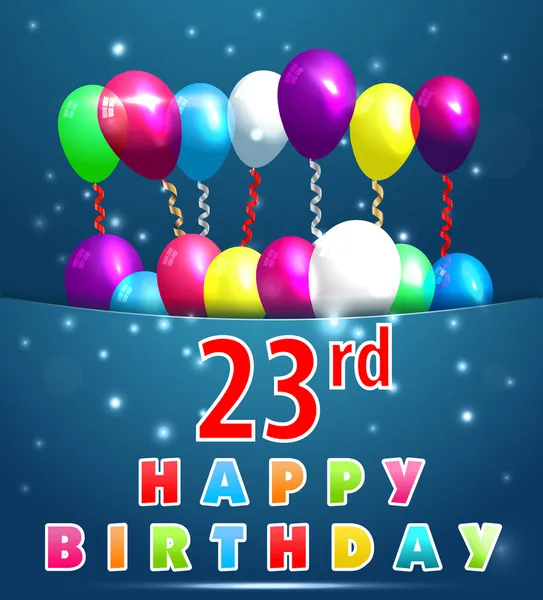 celebración de 23 años, 13 feliz cumpleaños — Vector stock ...