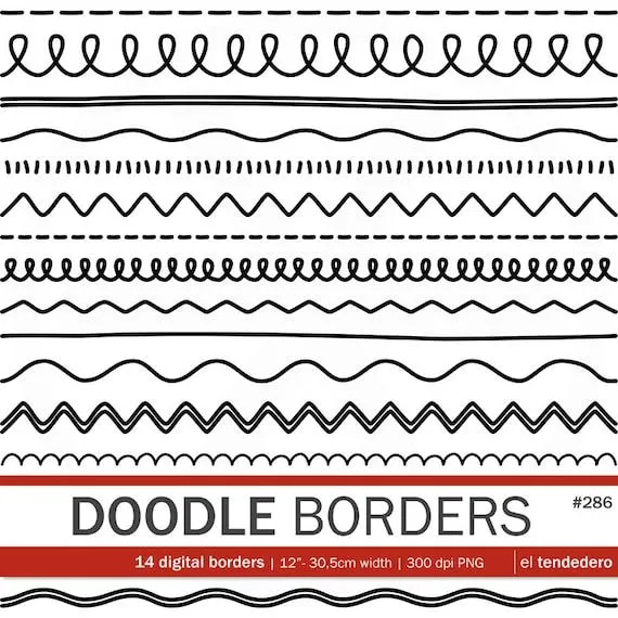 Cenefas digitales Doodle borders con imágenes de por eltendedero