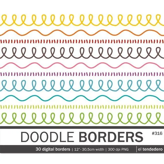 Cenefas digitales Doodle borders con imágenes de por eltendedero