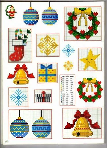 Cenefas en punto de cruz navideñas - Imagui