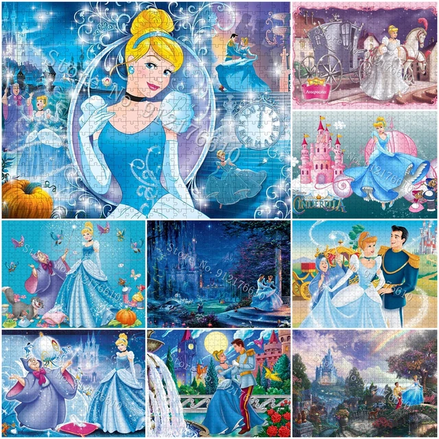 Cenicienta-rompecabezas de papel de princesa Disney para adultos,  300/500/1000 piezas, descompresión, juego familiar, Juguetes - AliExpress