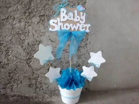 Centro de mesa para Baby shower (niño* - YouTube