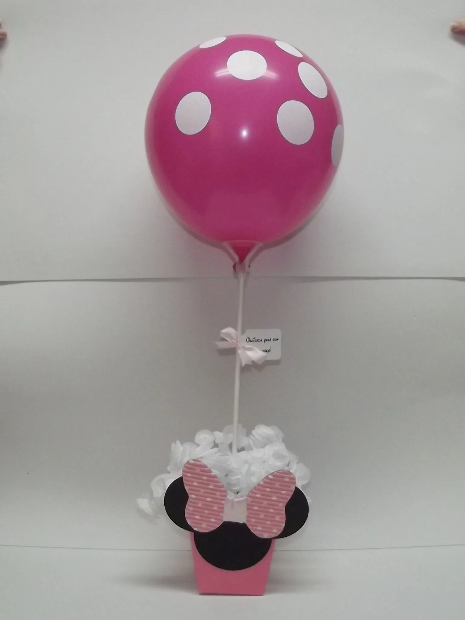 Centro de Mesa com Balão Minie Rosa | Simples Detalhes | Elo7