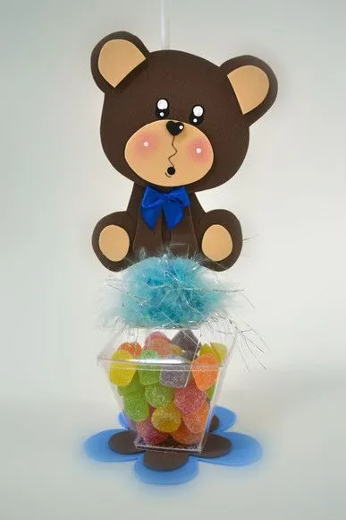 Centro de mesa con dulces para baby shower tematica ositos | BABY ...