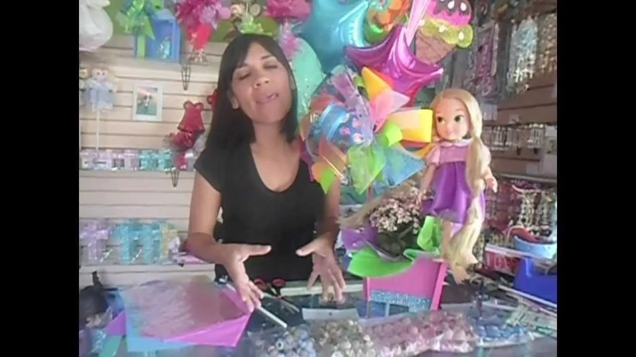 CENTRO DE MESA FACIL PARA FIESTA RAPUNZEL,ENREDADOS//TANGLED PARTY ...