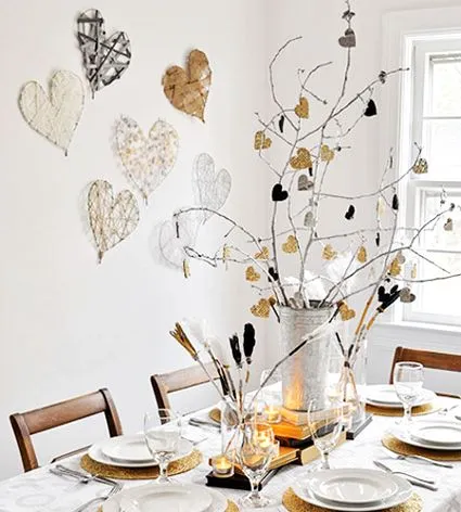 Centro de mesa minimalista para San Valentín - Decorando el Hogar