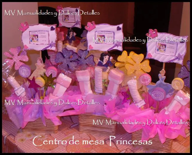 Como hacer centros de mesa de princesas Disney - Imagui
