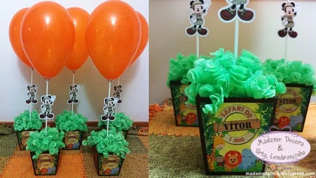 Centro de mesa safari em eva - Imagui