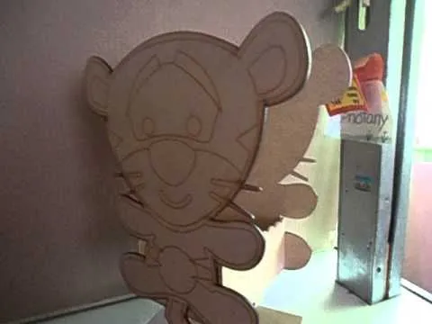 Centro de mesa Tiger para toda ocacion en madera MDF - YouTube