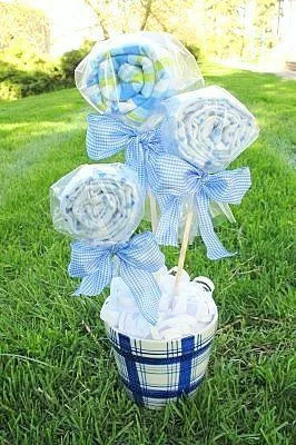 CENTROS DE MESA PARA BABY SHOWER: PALETAS