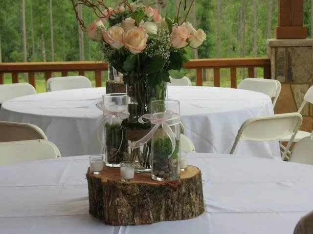 Centros de mesa para baby shower en tema bosque