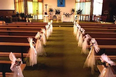 Centros de mesa para boda: Decoración de la iglesia para la boda