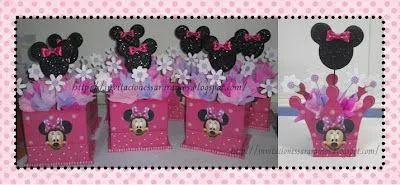 Arreglos de mesa para fiestas infantiles de Minnie Mouse - Imagui