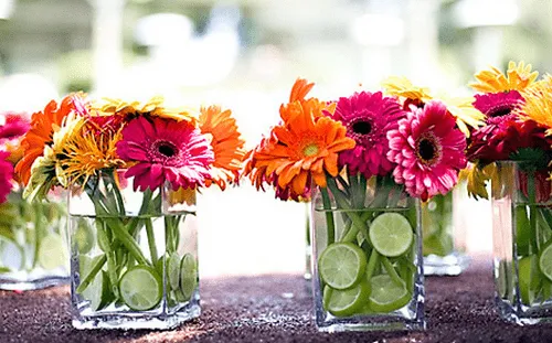 Centros de mesa con flores naturales ~ Portal de Manualidades