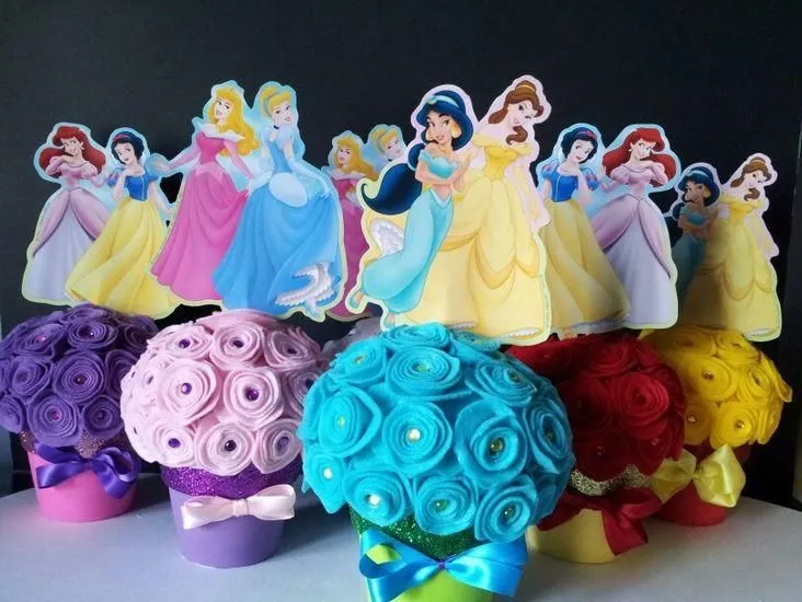 centros de mesa princesas de disney fiesta - Buscar con Google ...