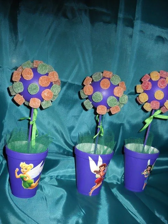 Centros de mesa de Tinkerbell con goma eva - Imagui