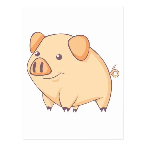 Cerdo sonriente tarjeta postal | Zazzle