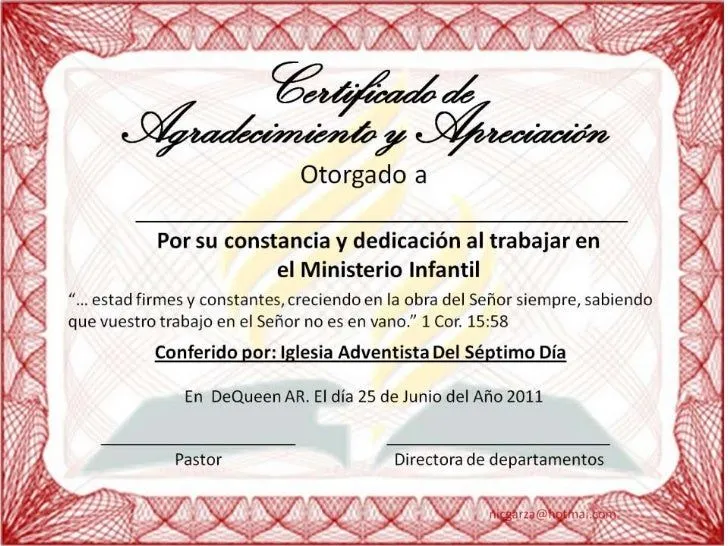 modelos de certificado de agradecimiento