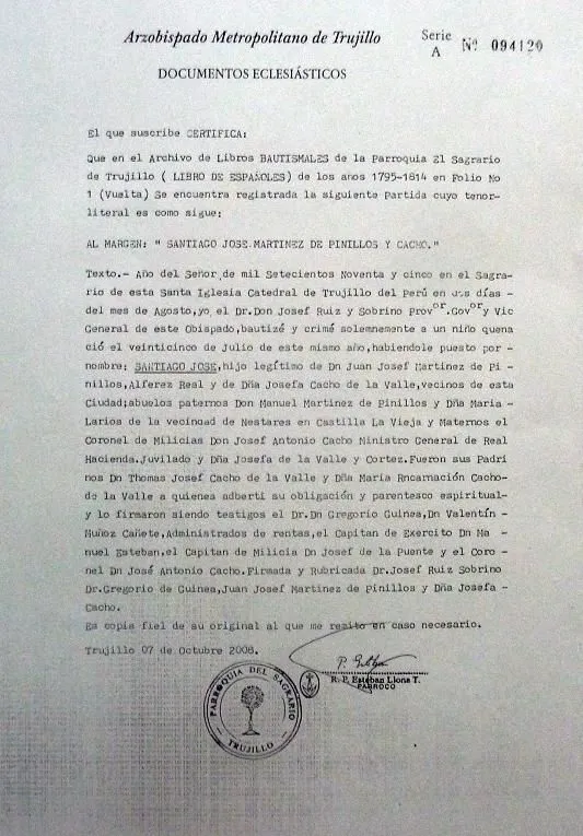 Certificado de bautismo chileno - Imagui