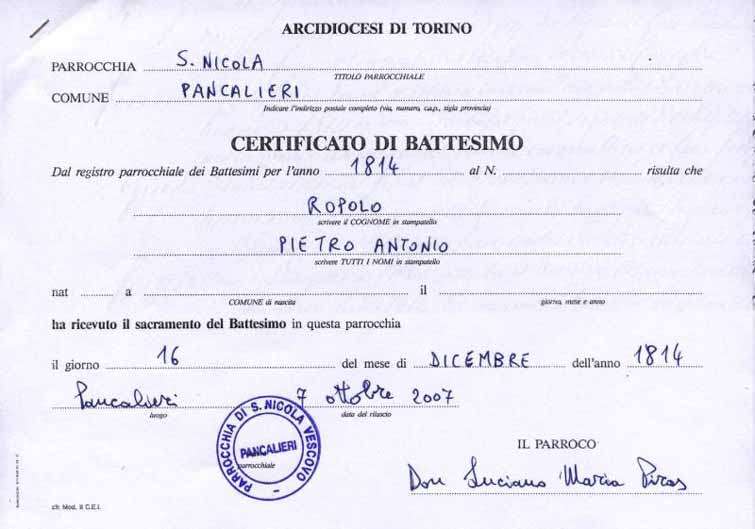 Certificado de bautismo catolico - Imagui