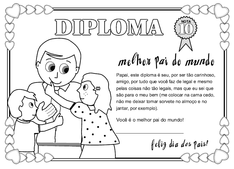 Certificado Diploma para o dia dos pais 2014 Imprimir para colorir ...