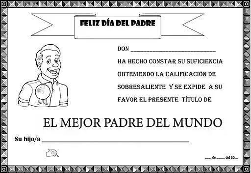 Certificado dia del padre - Imagui