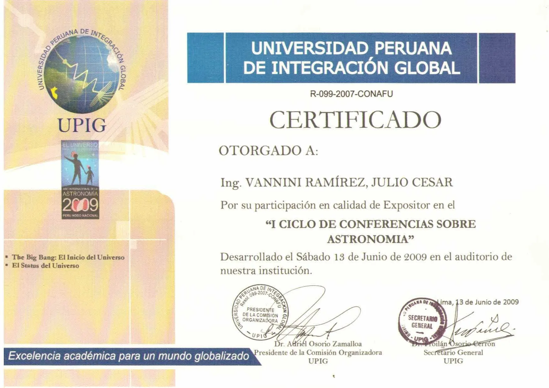 Certificado de Participacion en Peru | El Blog Libre de UngaMan