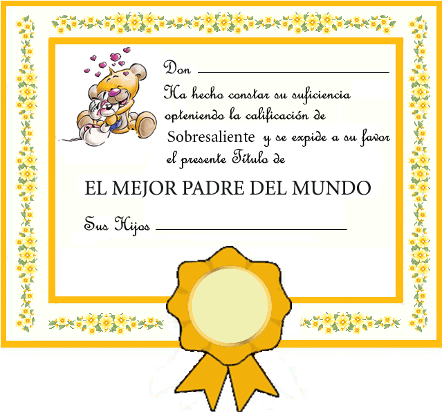 Certificados del día del padre - Imagui