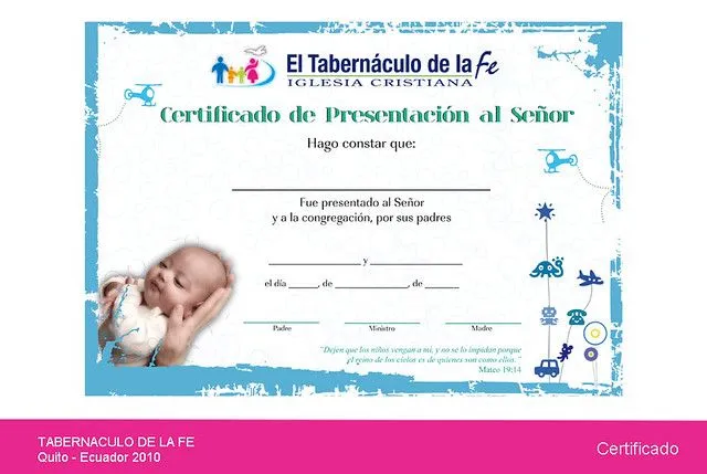 Certificados de presentacion cristianos - Imagui