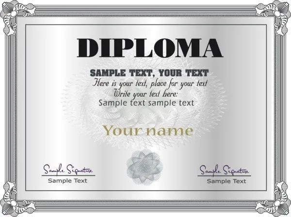 Gorgeous diploma certificate template 05 vector Free vector in ...