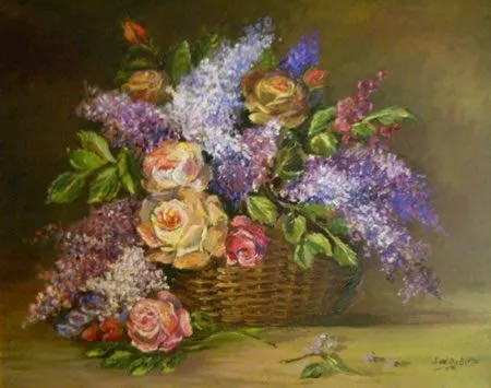 Cesta con flores María José del Río Bastida - Artelista.