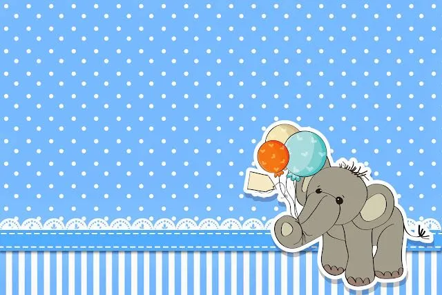 Chá de Bebê Elefantinho - Kit Completo com molduras para convites ...
