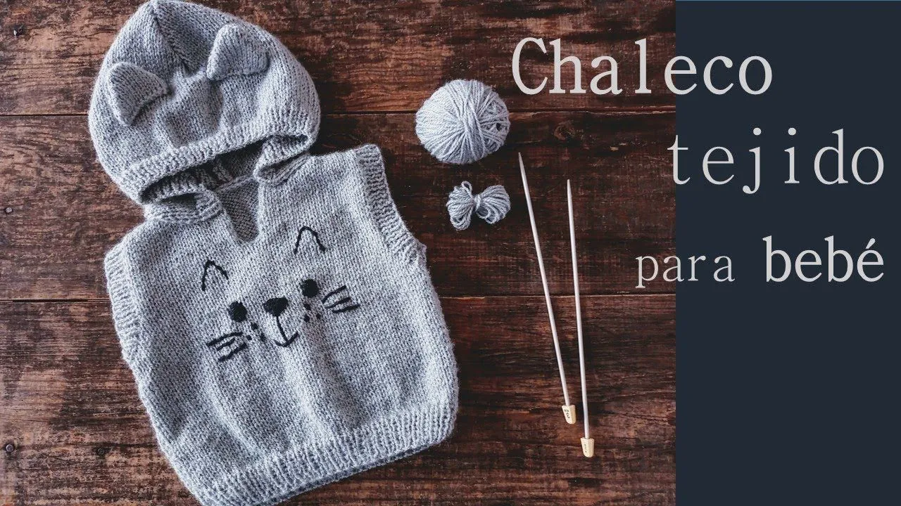 Chaleco a dos agujas con capucha para bebé ¡Paso a paso! - YouTube