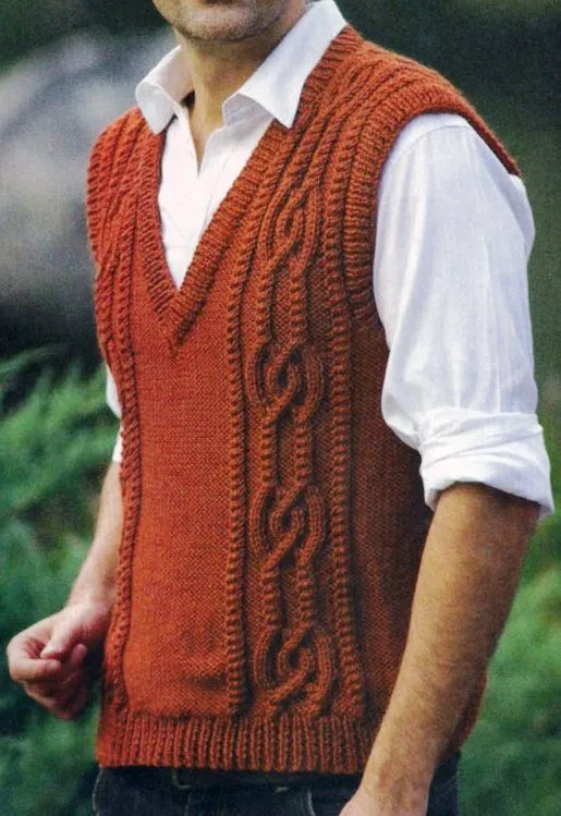Chaleco para hombres - Patrones de Tejido Gratis