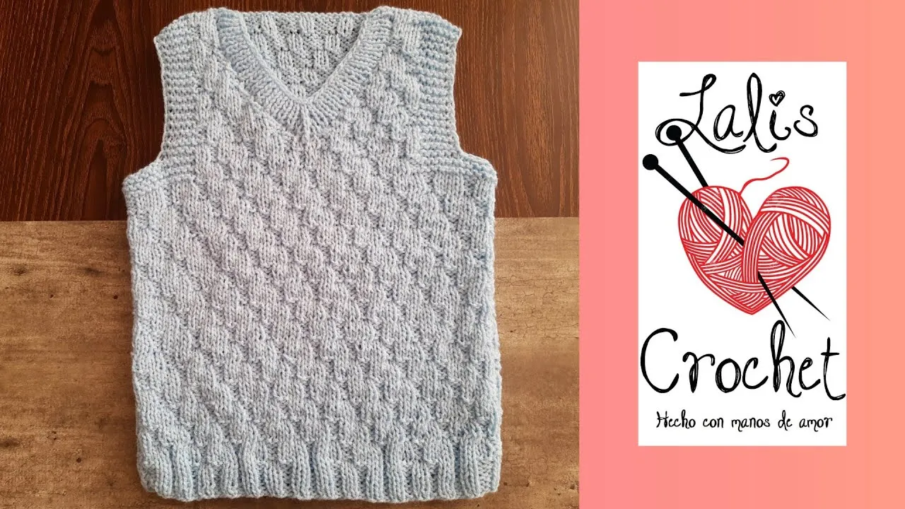 CHALECO TALLA 5 AÑOS, TEJIDO CON AGUJAS, CUELLO V. SUPER FACIL. - YouTube