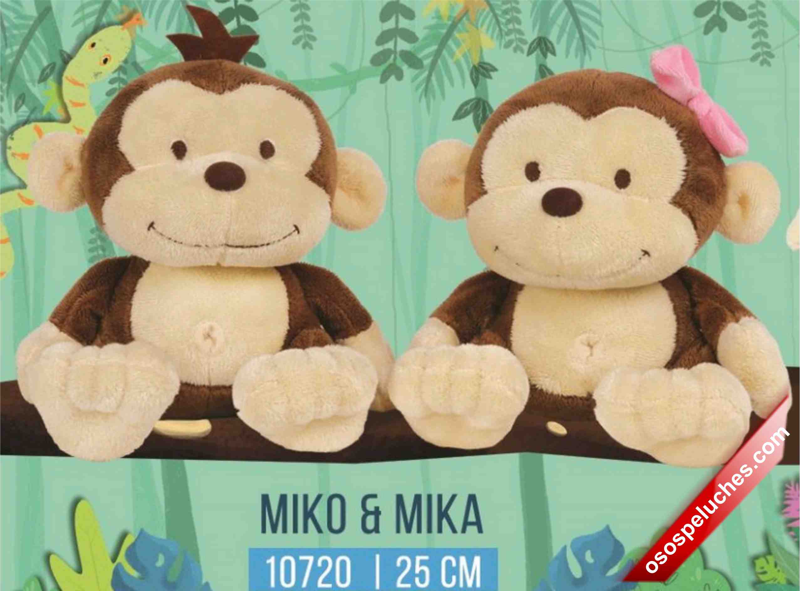 Changos de peluche Miko y Mika (c/u)