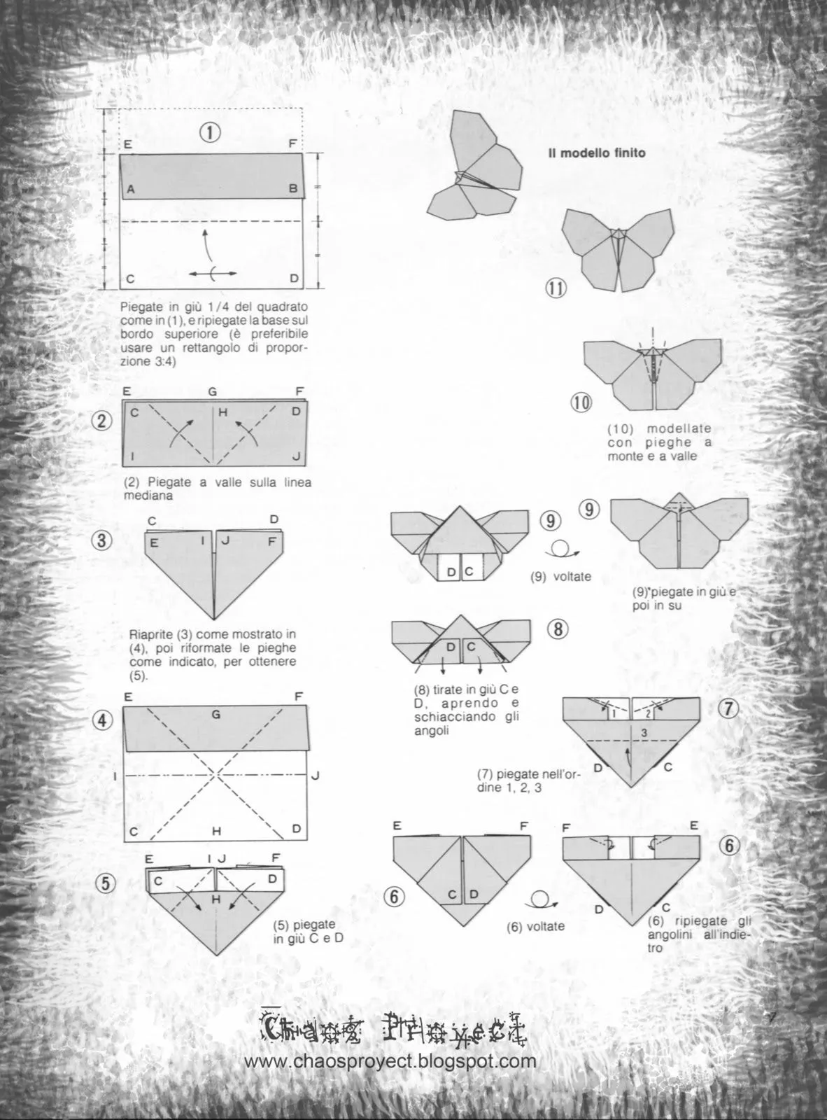 Chaos Proyect: Model: Mariposa de Origami B/Origami Butterfly Model B