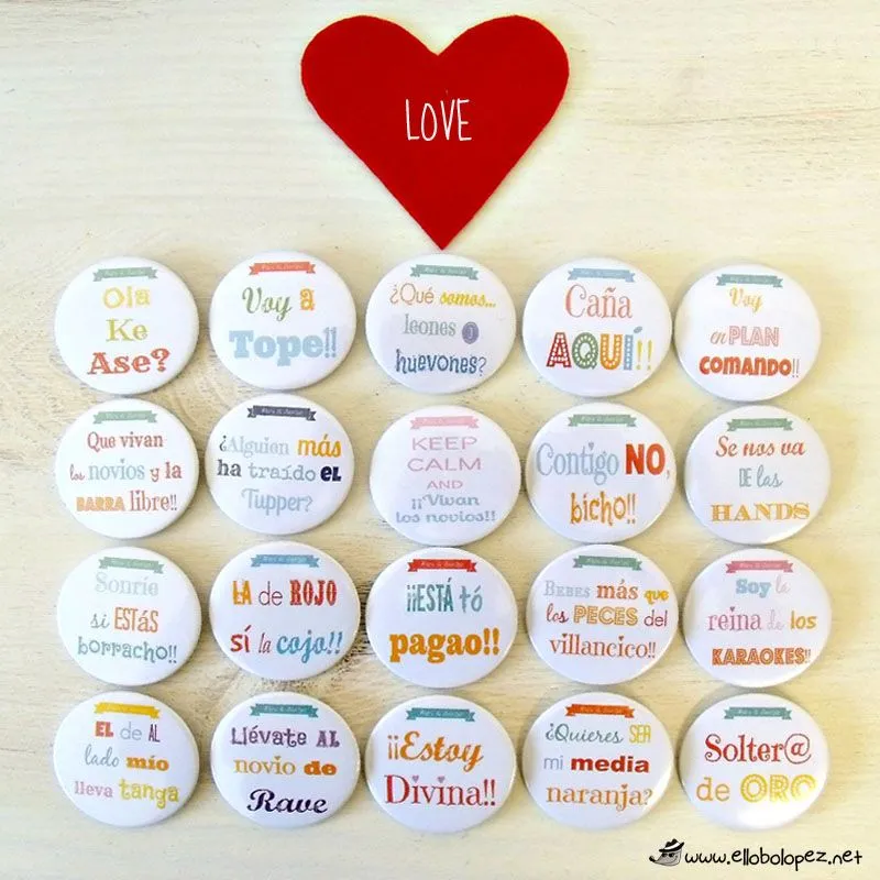 CHAPAS PARA BODAS CON FRASES DIVERTIDAS - El Blog del Lobo López