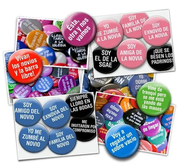 Chapas para bodas: identifica a tus invitados con frases ...