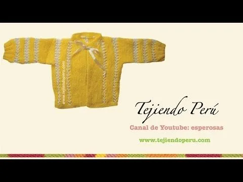 Chaquetita o ropón tejido en dos agujas (parte del conjunto de 4 ...