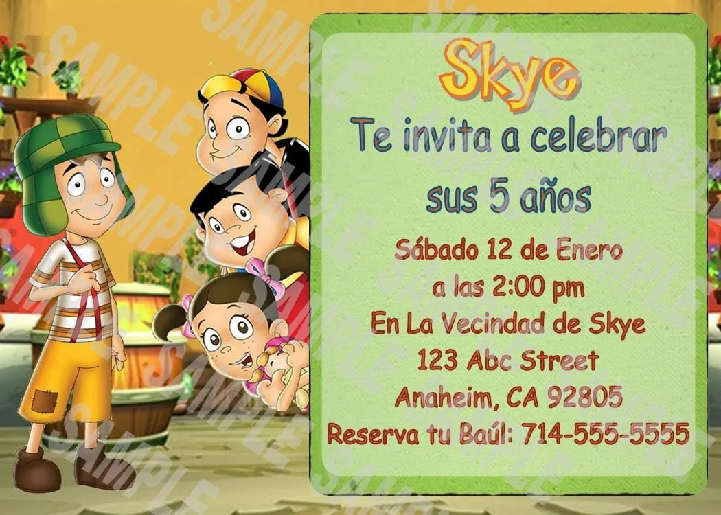 El Chavo del Ocho 8 animado Invitación by februaryskyes on Etsy ...