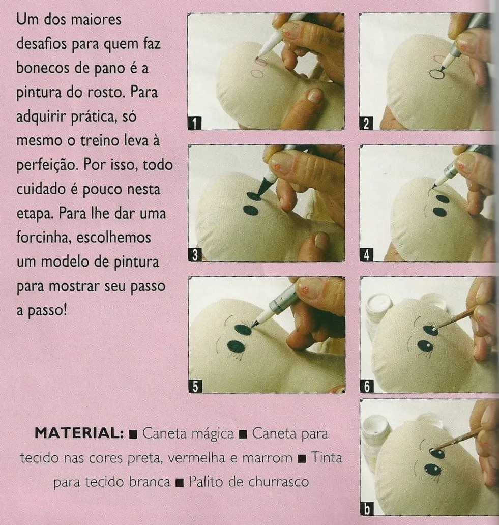 UNA CHECHI: COMO PINTAR CARITAS DE MUÑECAS