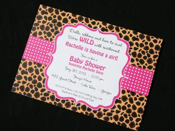 Cheetah Print and Pink Polka Dot by TigerLilyInvitations on Etsy