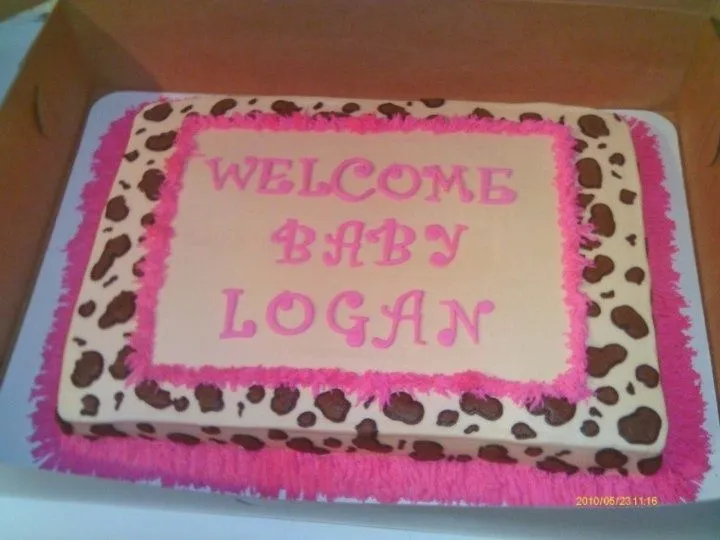 Cheetah print baby shower cake | Kristinas baby shower cakes | Pinter…