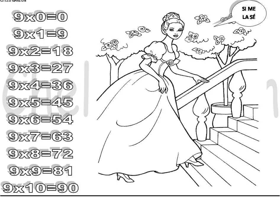 CHELUESPECIAL: FICHAS DE LAS TABLAS DE MULTIPLICAR PARA COLOREAR