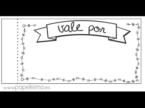 Chequera para imprimir "vale por" - Papelisimo