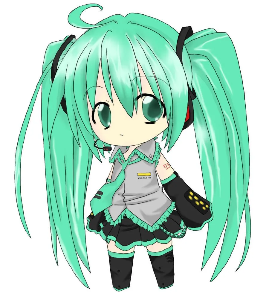 chibi miku by chocolatekimikki manga anime digital media paintings ...