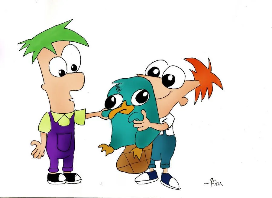 Chibi Phineas and Ferb with perry [NO Background ] by rukatakaki ...