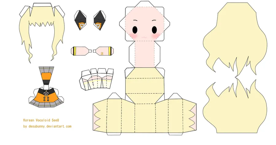 Chibi Vocaloid SeeU Papercraft by =tsunyandere on deviantART